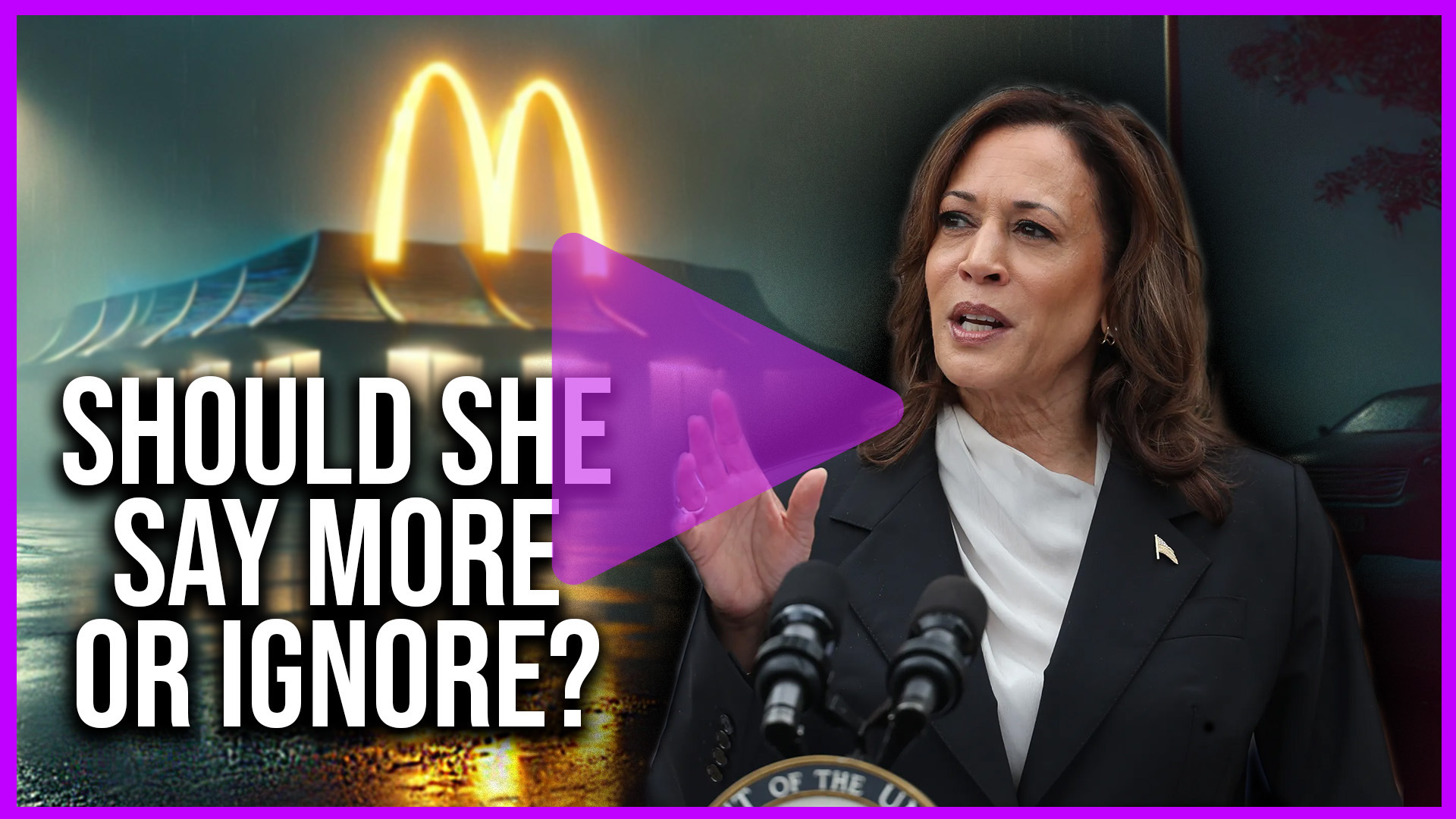 Should Kamala say more about her work at McDonald’s or continue to ignore Trump in this regard?